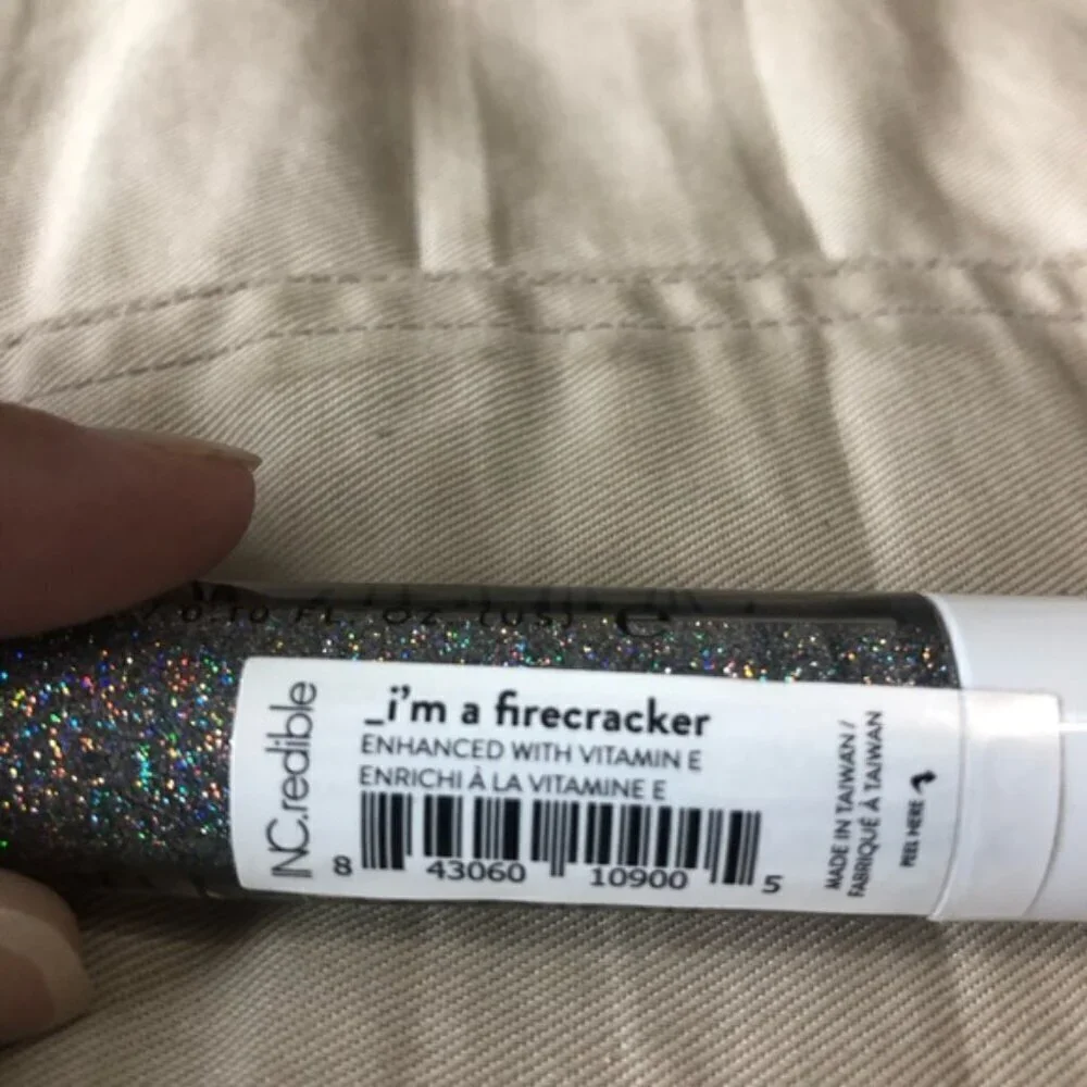INCredible GLITTERGASM Glitter Lip Topper, I'm a Firecracker silver